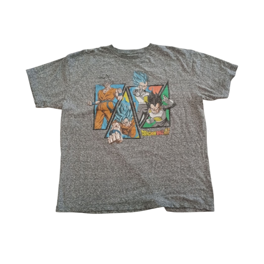 Dragon Ball Z Super Saiyan Vegeta & Goku Anime T-Shirt Grey Size Men X Large